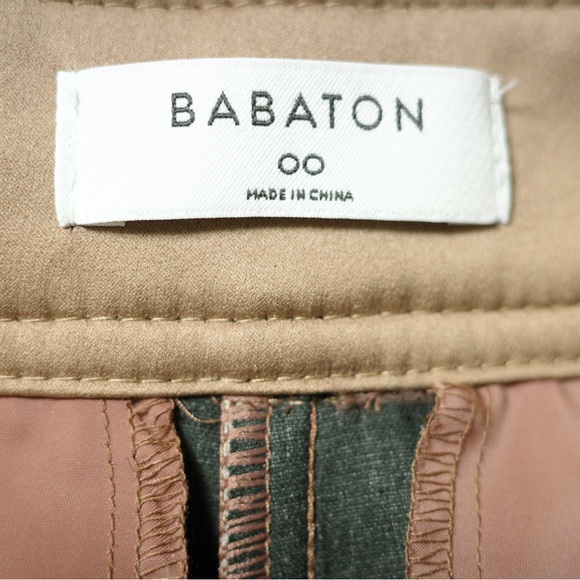 Babaton Mid Rise Vegan Leather Command Cropped Pant Epicurean Brown Size US 00 - Picture 4 of 5